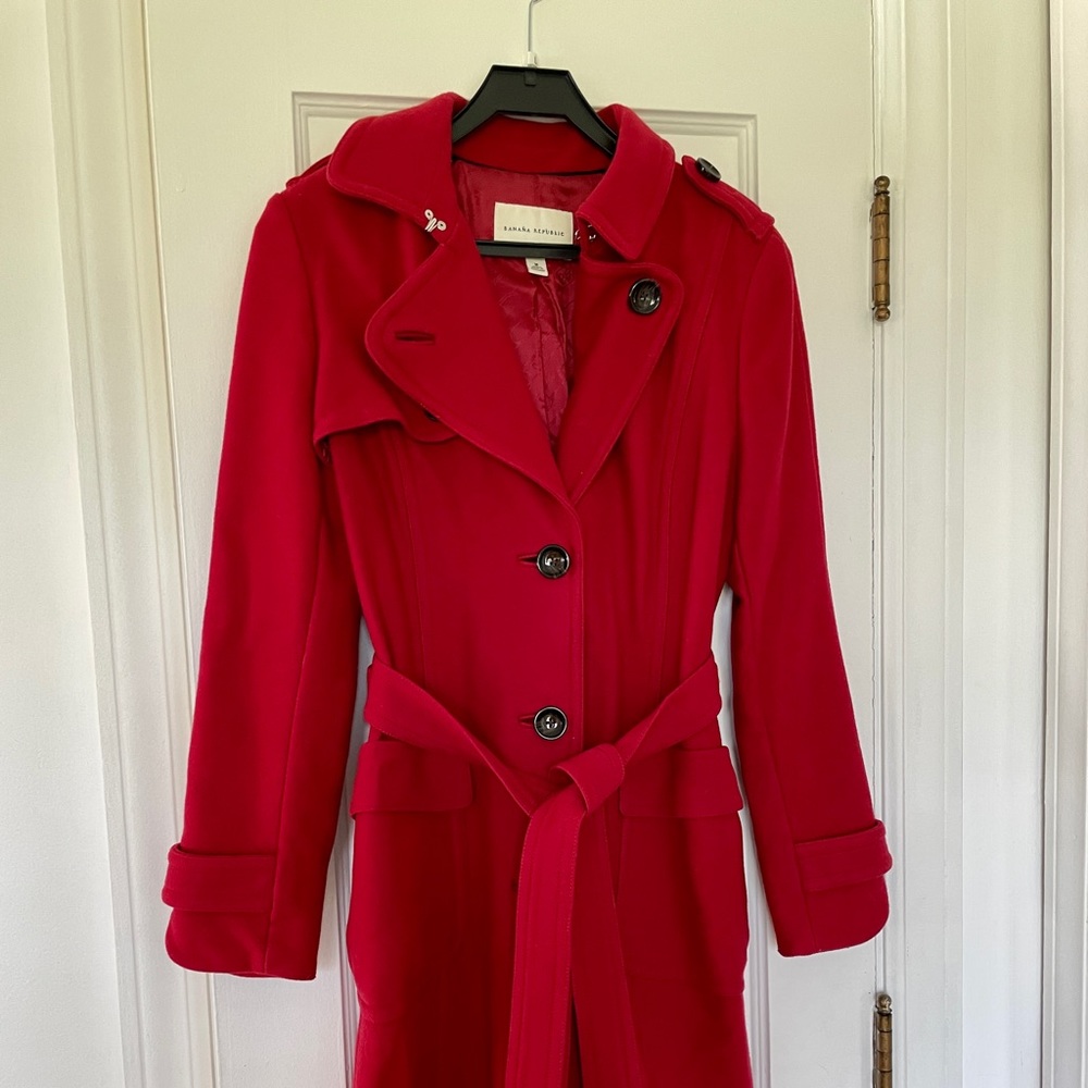 Banana Republic Red Trench Coat
